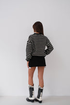Striped Oversize Black Knit Sweater