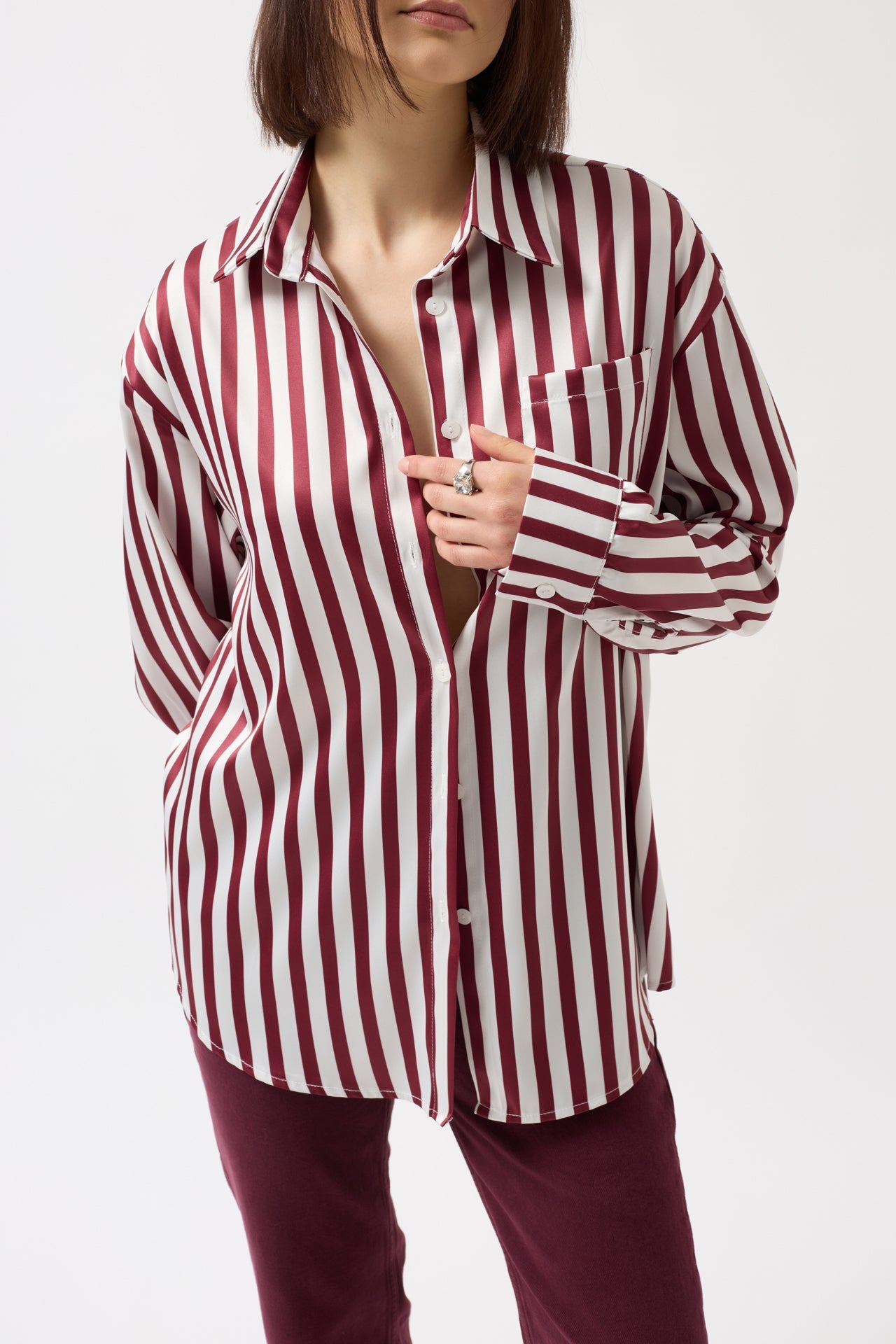 Striped Satin Burdaydy Shirt