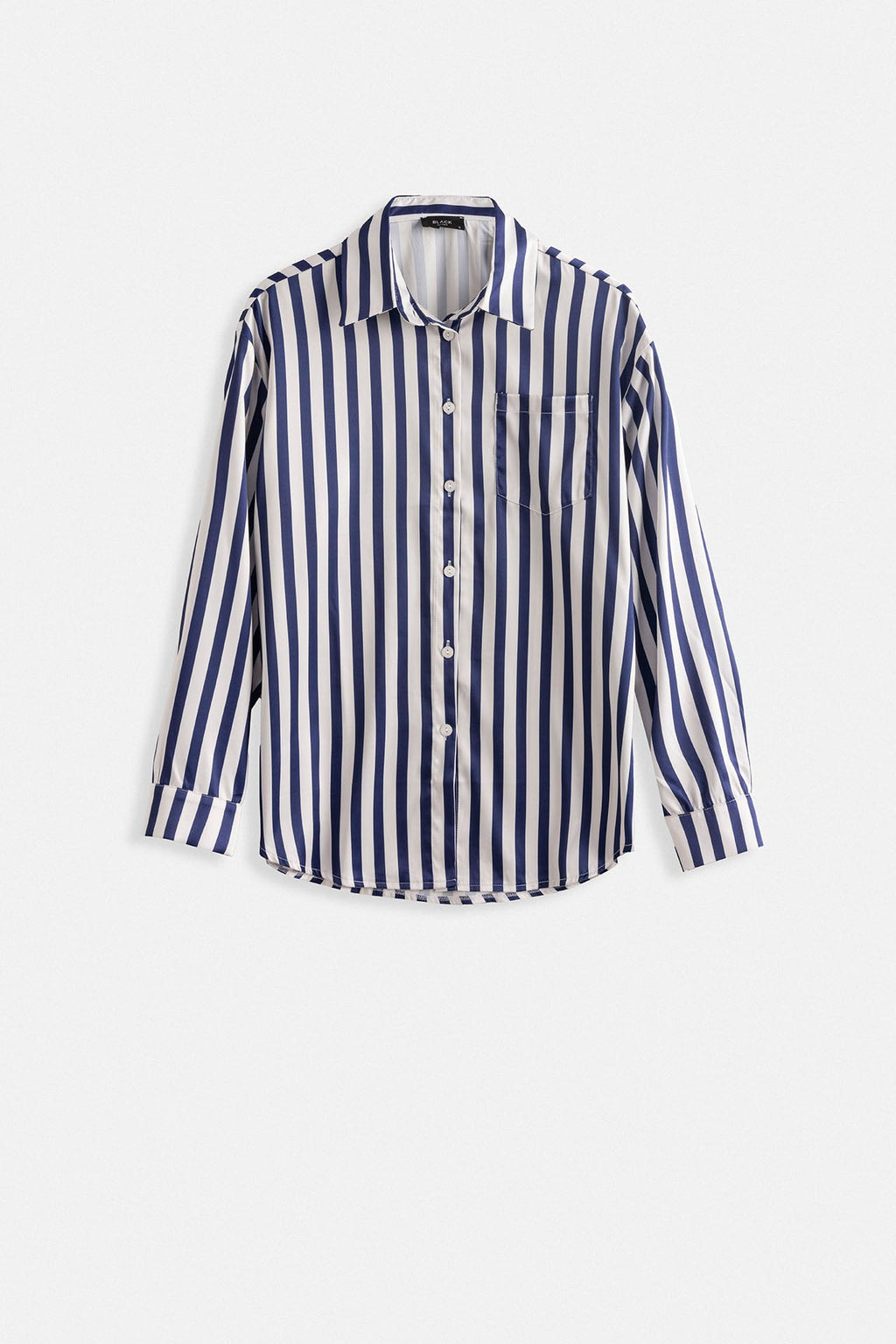 Striped Satin Navy Shirt