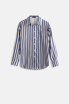 Striped Satin Navy Shirt