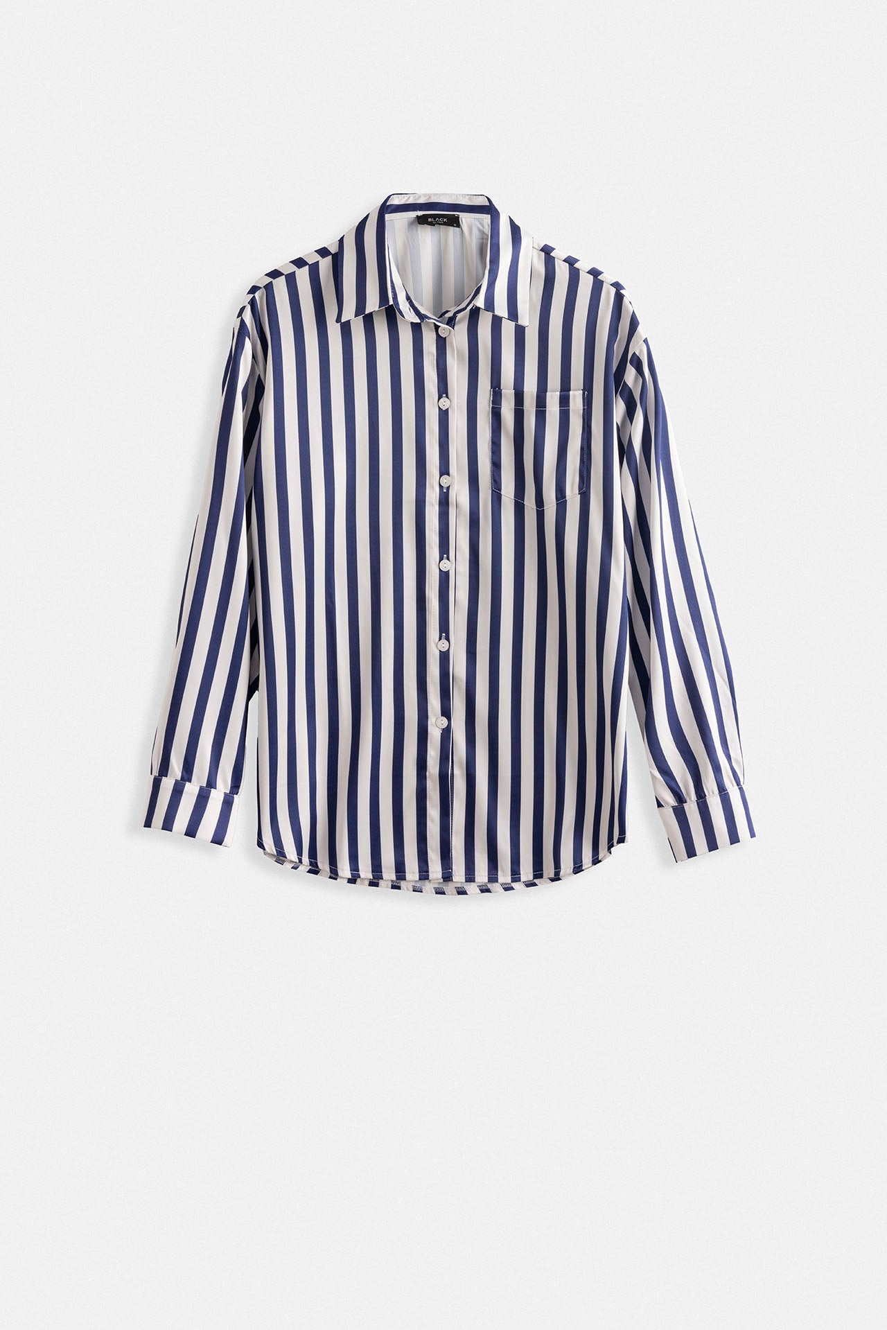 Striped Satin Navy Shirt