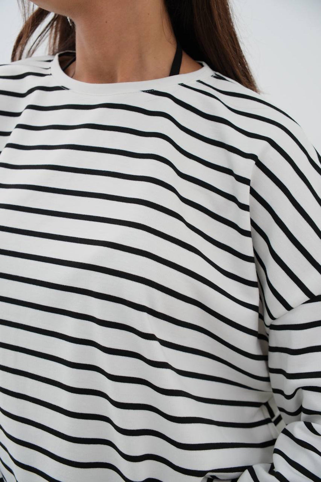 Striped Black White Oversize Blouse