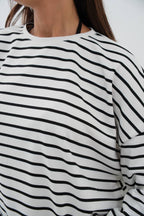 Striped Black White Oversize Blouse