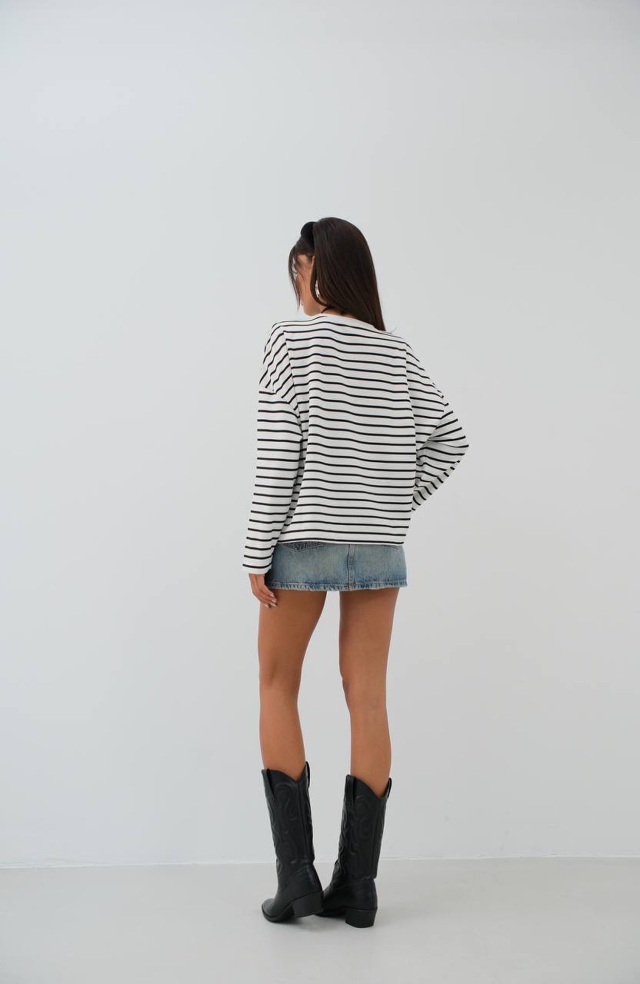 Striped Black White Oversize Blouse
