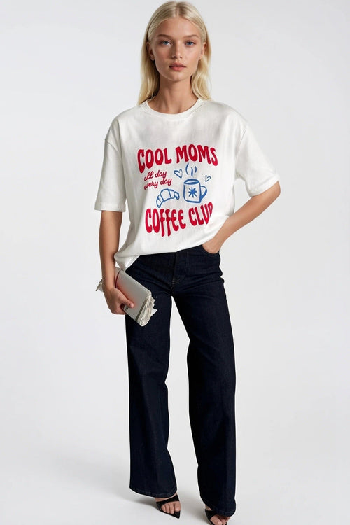 Cool Mom Print White T-Shirt