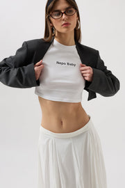 Crop Blazer Gray Jacket