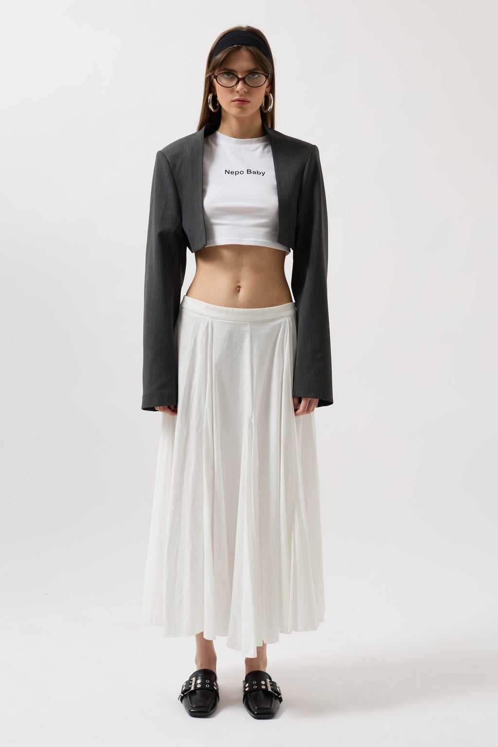 Crop Blazer Gray Jacket