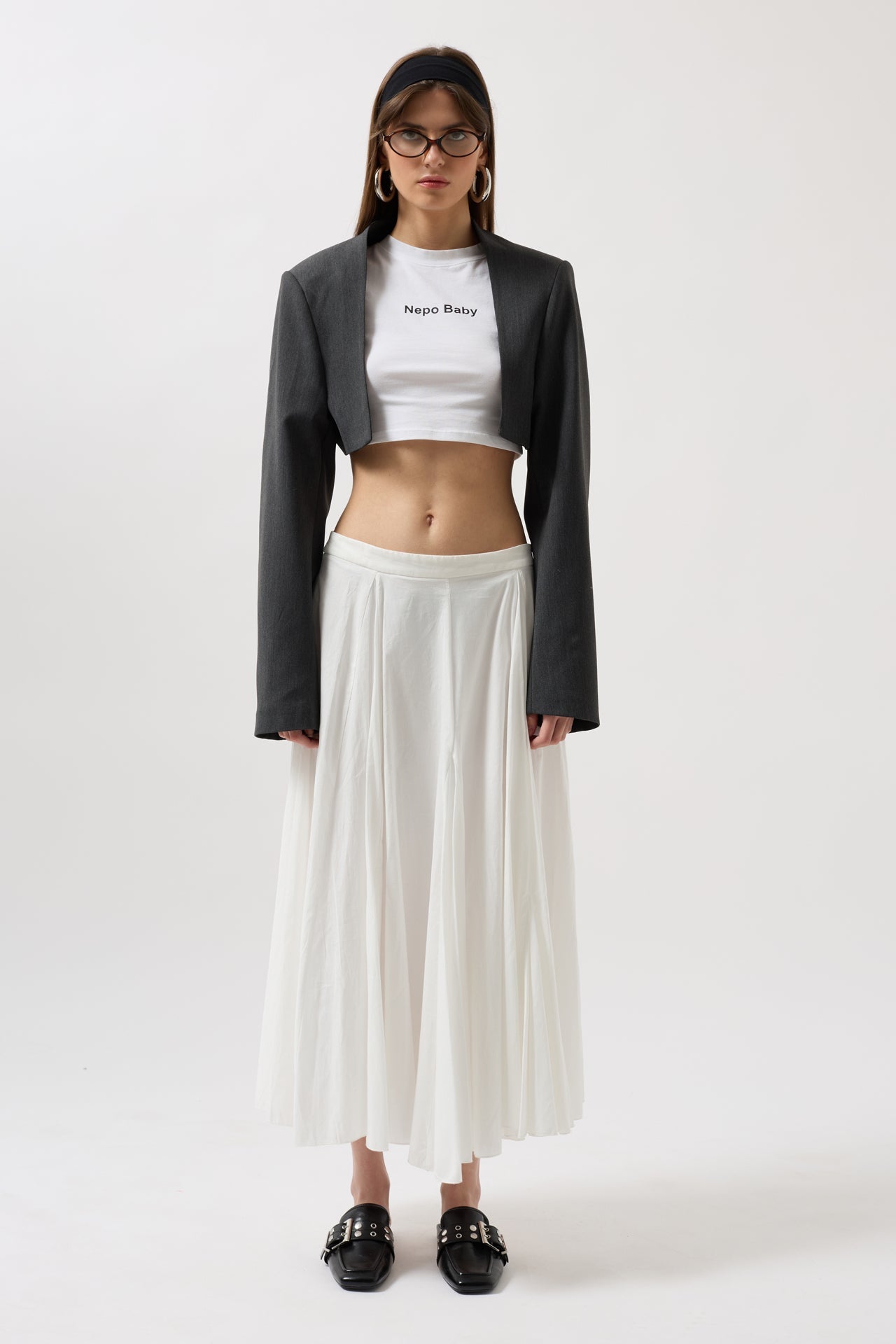 Crop Blazer Gray Jacket