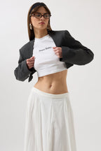 Crop Blazer Gray Jacket