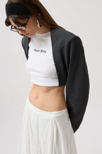 Crop Blazer Gray Jacket