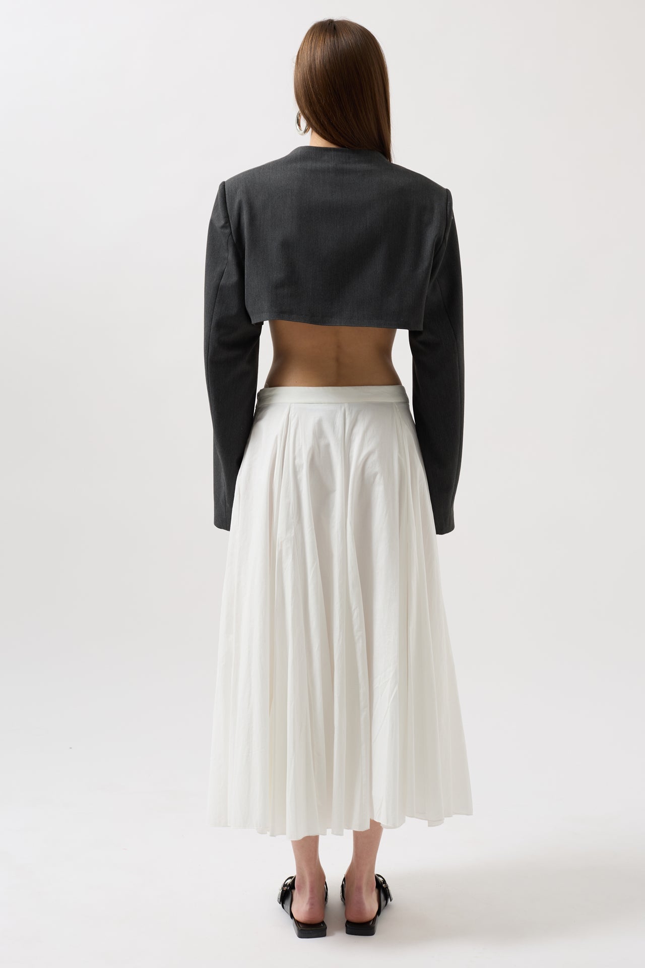 Crop Blazer Gray Jacket