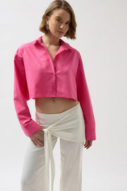 Crop Fuchsia Oversized Shirt
