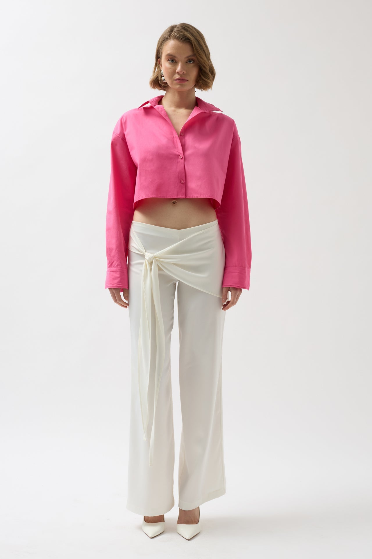 Crop Fuchsia Oversize Shirt