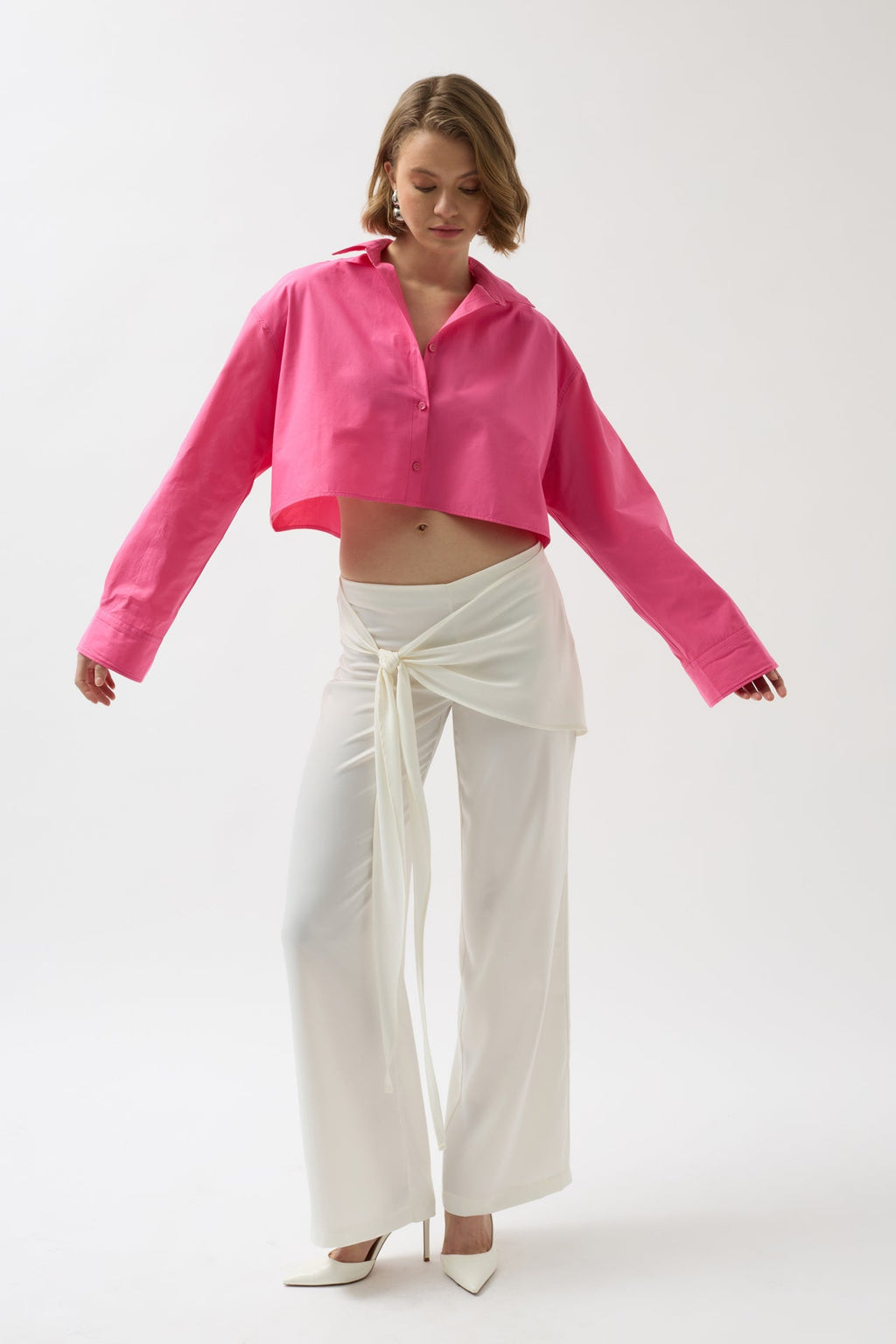 Crop Fuchsia Oversize Shirt