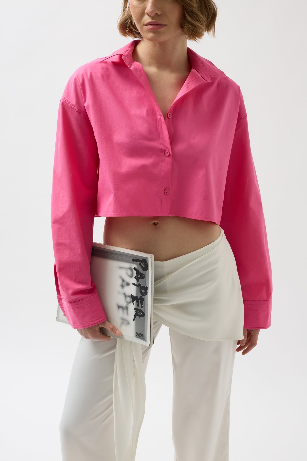 Crop Fuchsia Oversize Shirt