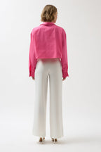 Crop Fuchsia Oversize Shirt
