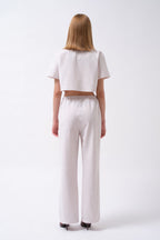 Crop Linen Gray Shirt