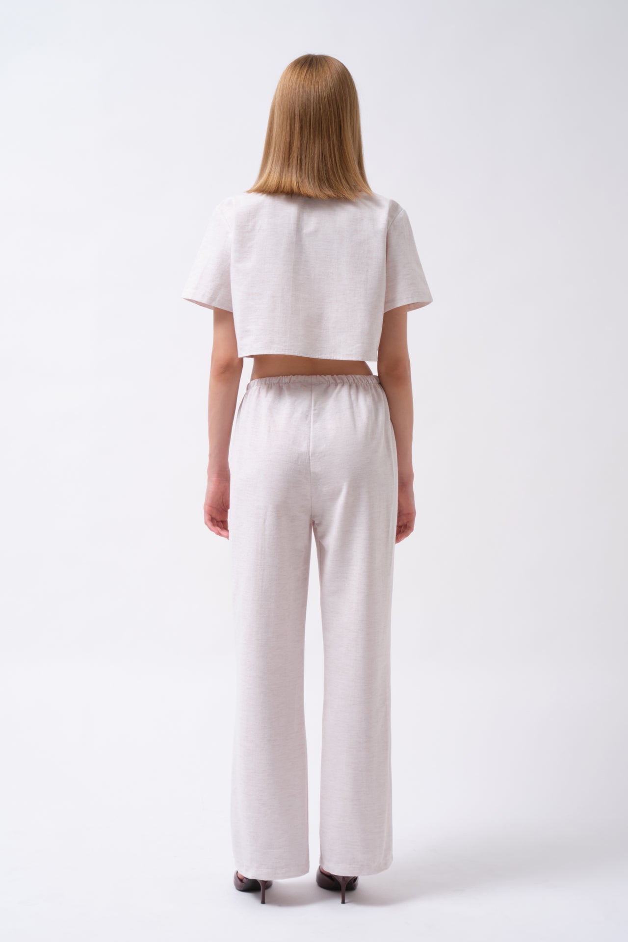 Crop Linen Gray Shirt