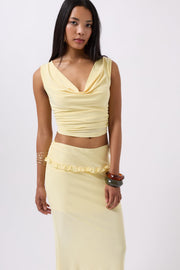 Cowl Collar Yellow Crop