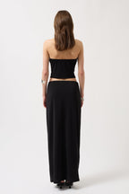 Cowl Neck Crop Black Blouse