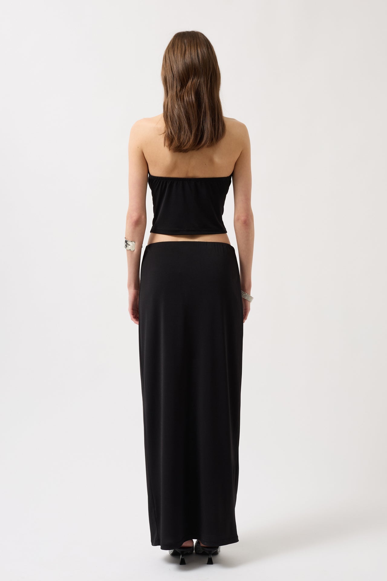 Cowl Neck Crop Black Blouse