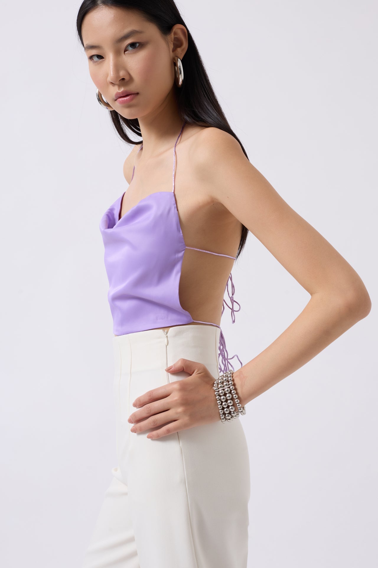Degaje Neck Back Detay Lila Blouse