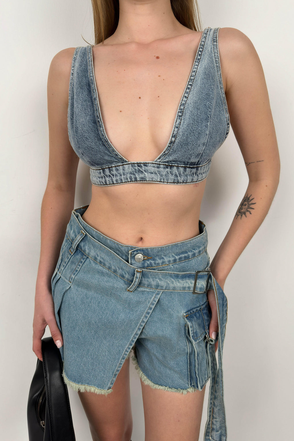 Denim Blue Crop Bra