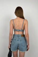 Denim Blue Crop Bra
