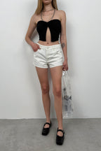 White Denim Shorts