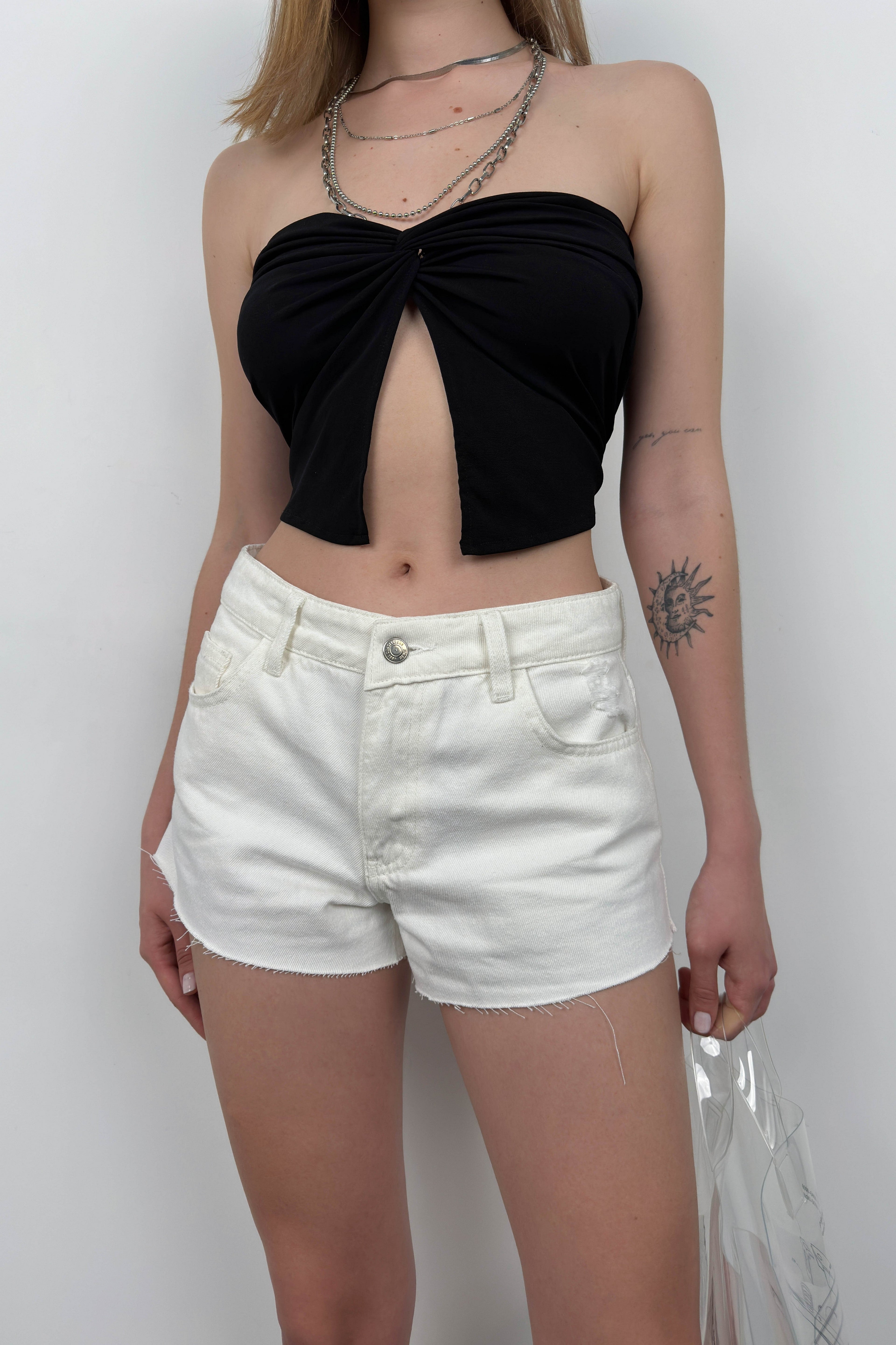White Denim Shorts