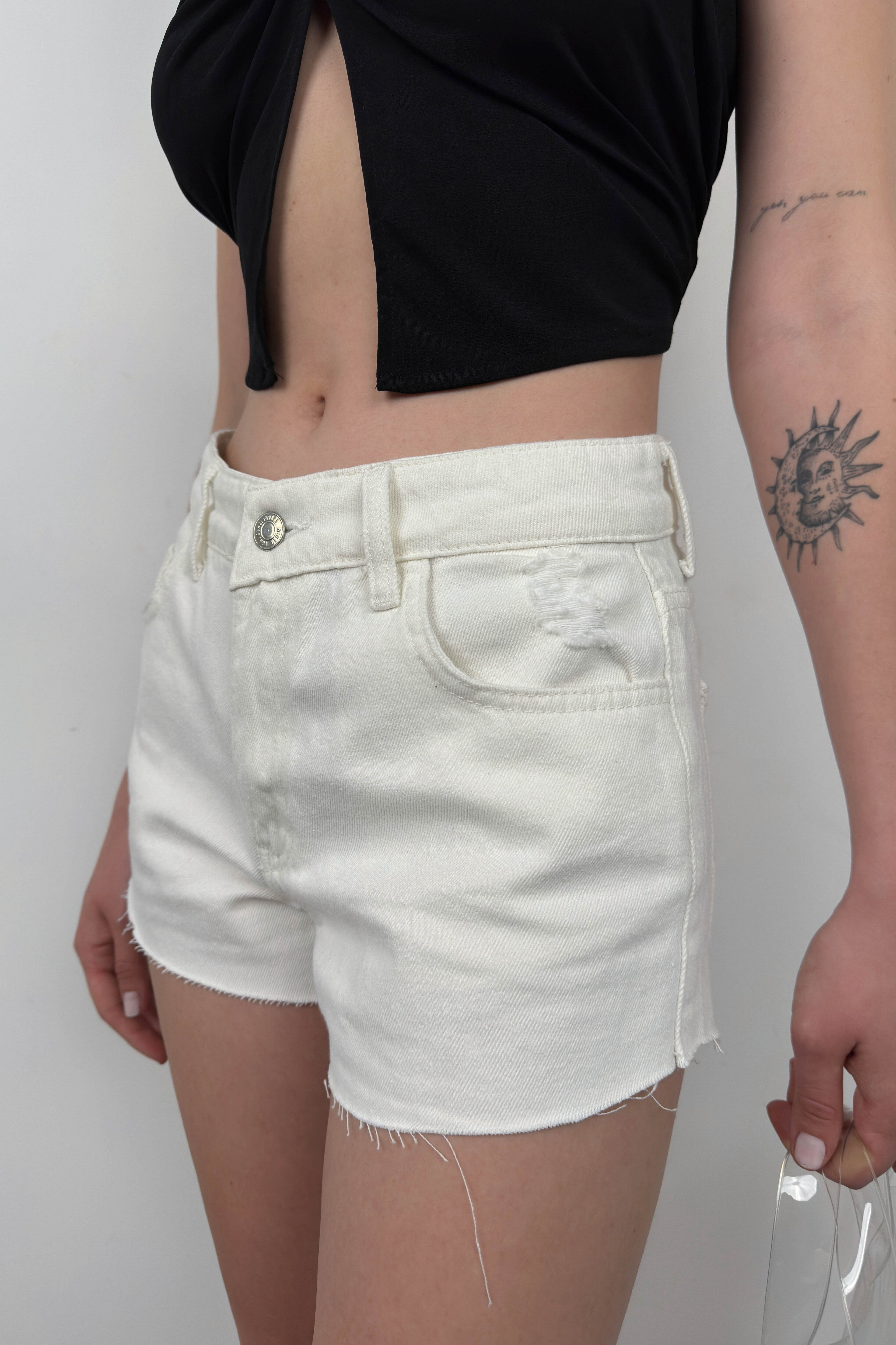 White Denim Shorts