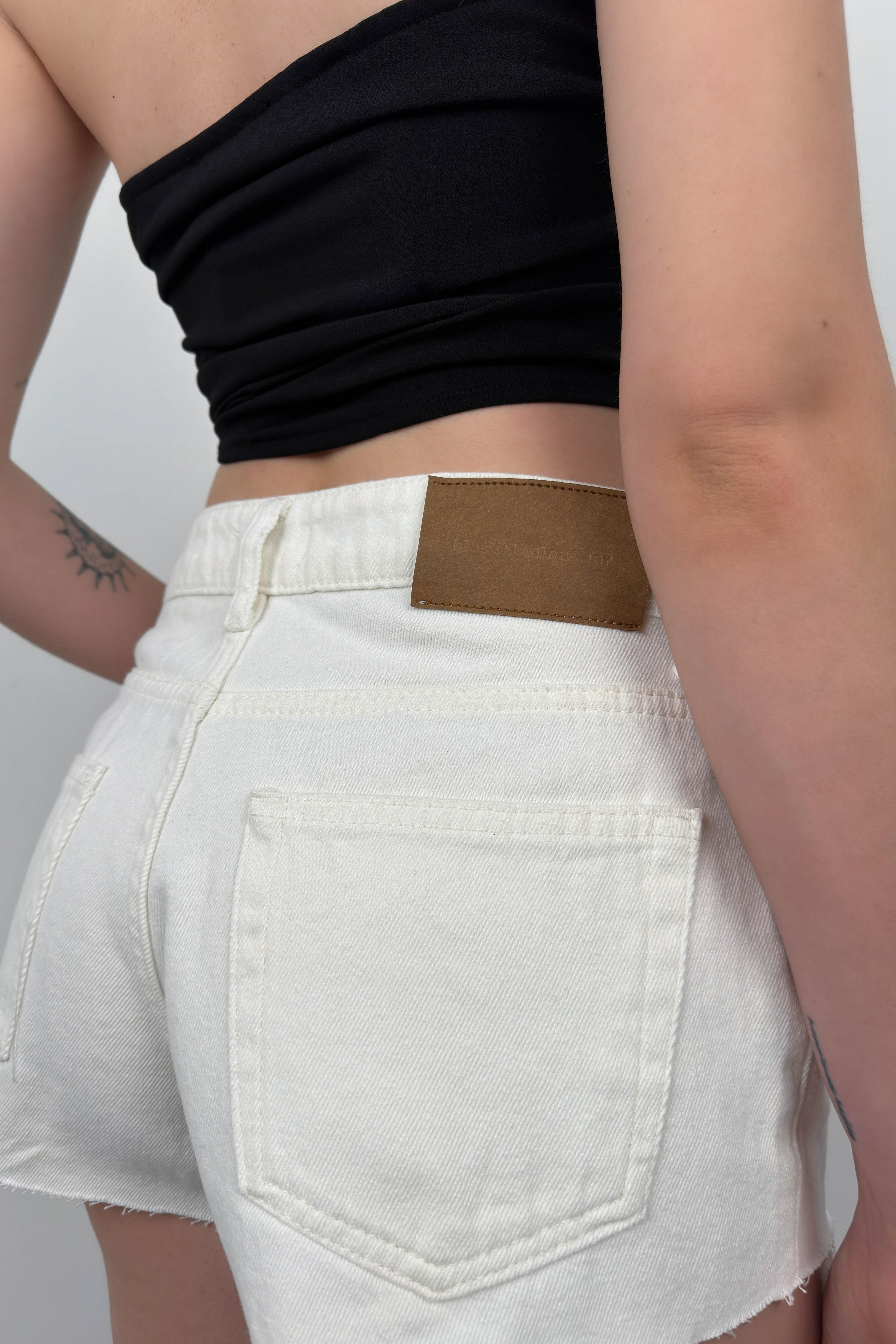 White Denim Shorts