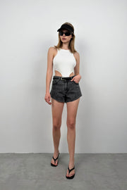 Black Denim Shorts