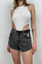 Black Denim Shorts