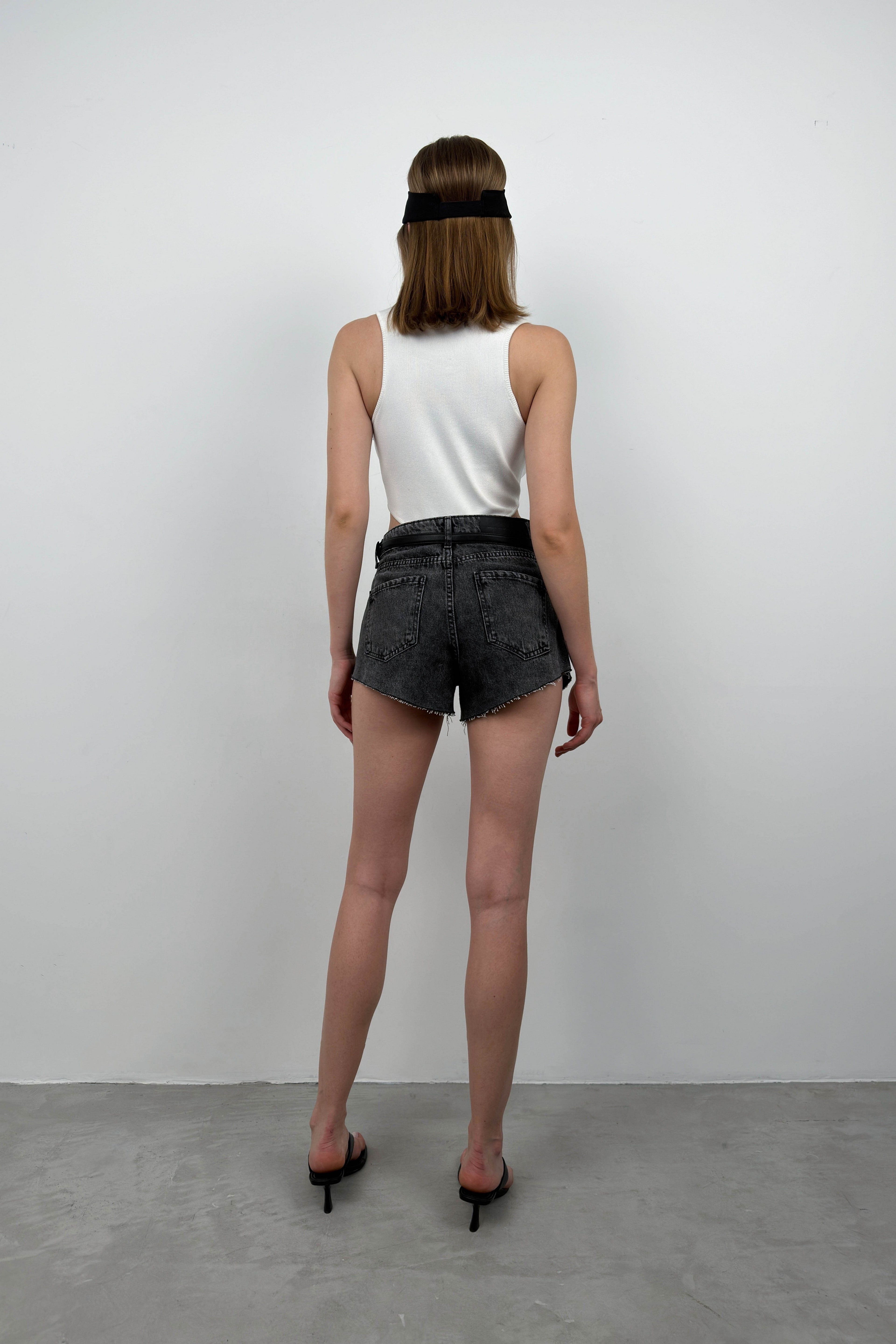 Black Denim Shorts