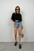 Blue Denim Shorts