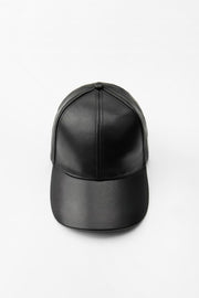 Vegan Leather Cap Black Hat