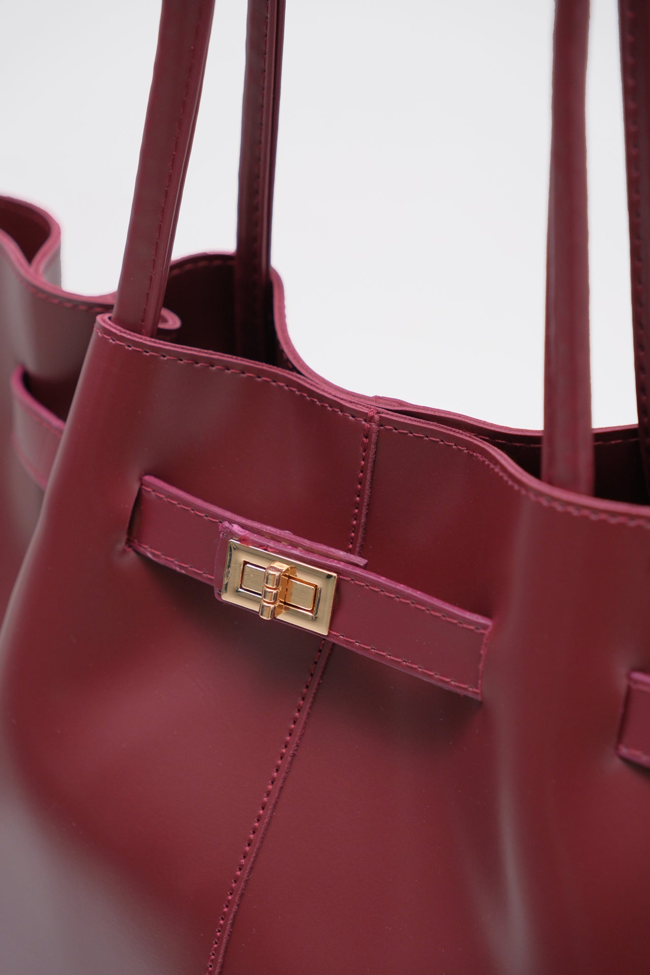 Leather Lock Handle Leopard Bag