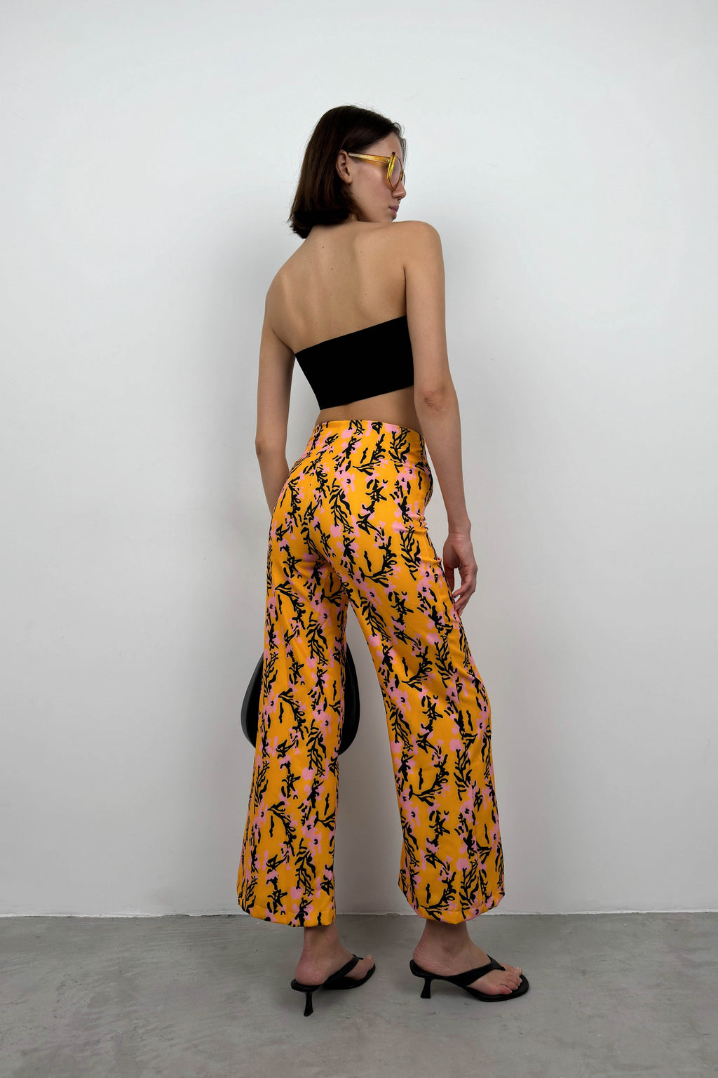 Patterned Boru Hem Mango Pants