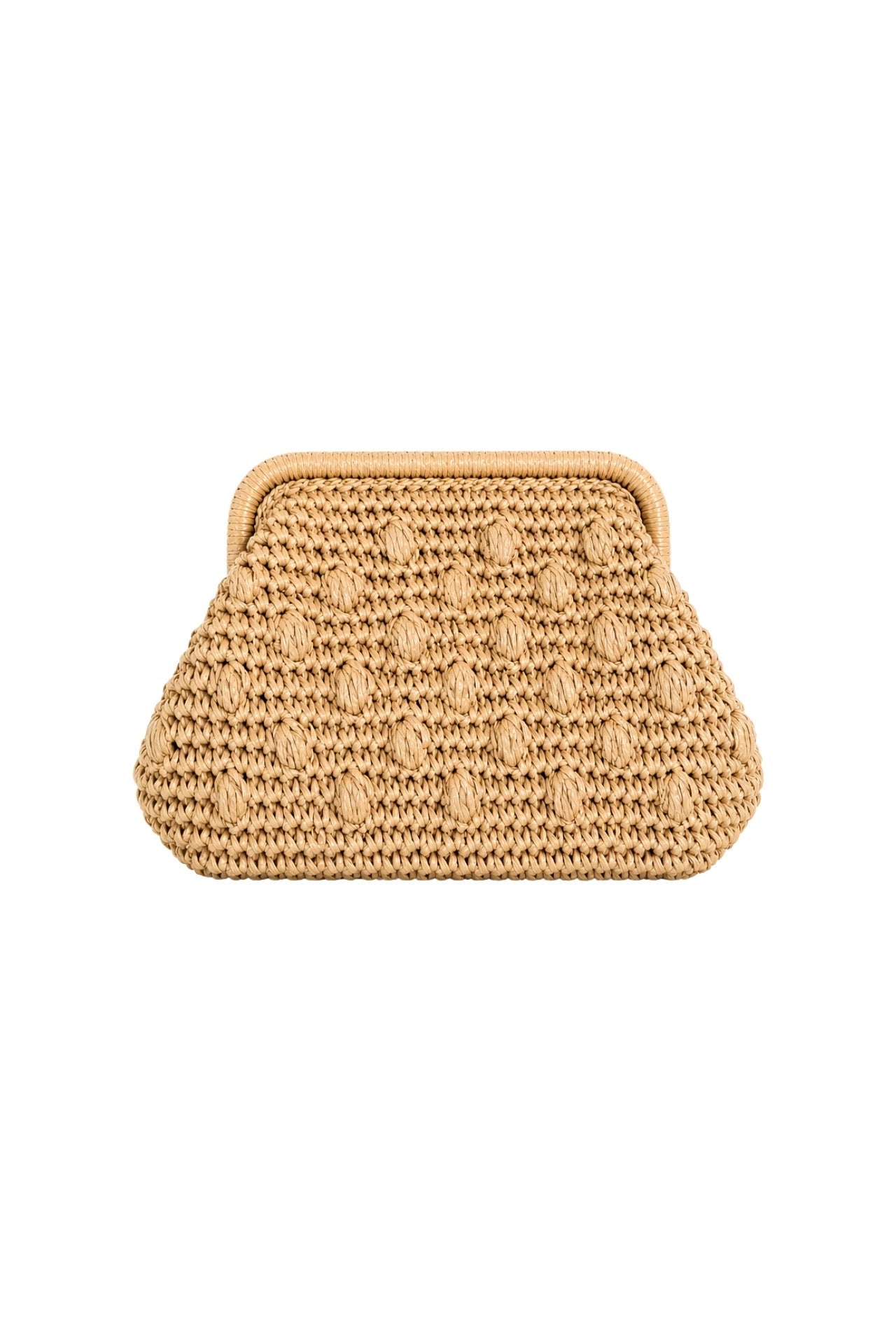 Patterned Mini Straw Mink Bag