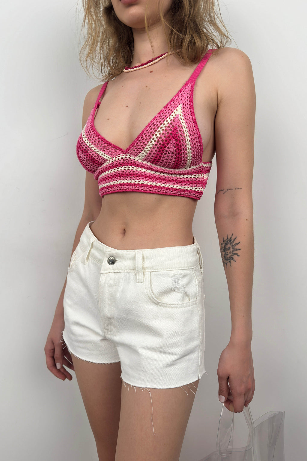 Patterned Knit Pink Crop