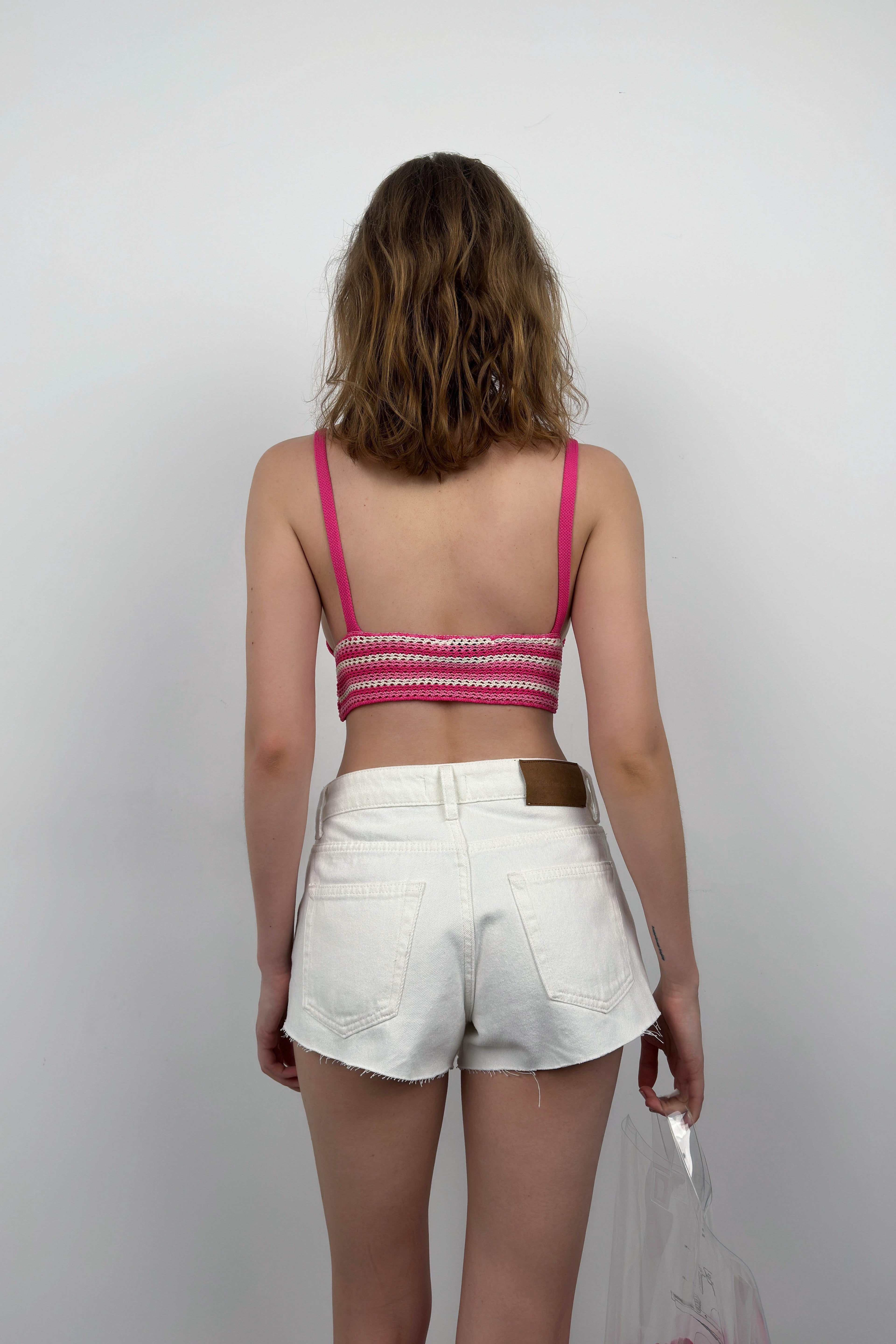 Patterned Knit Pink Crop