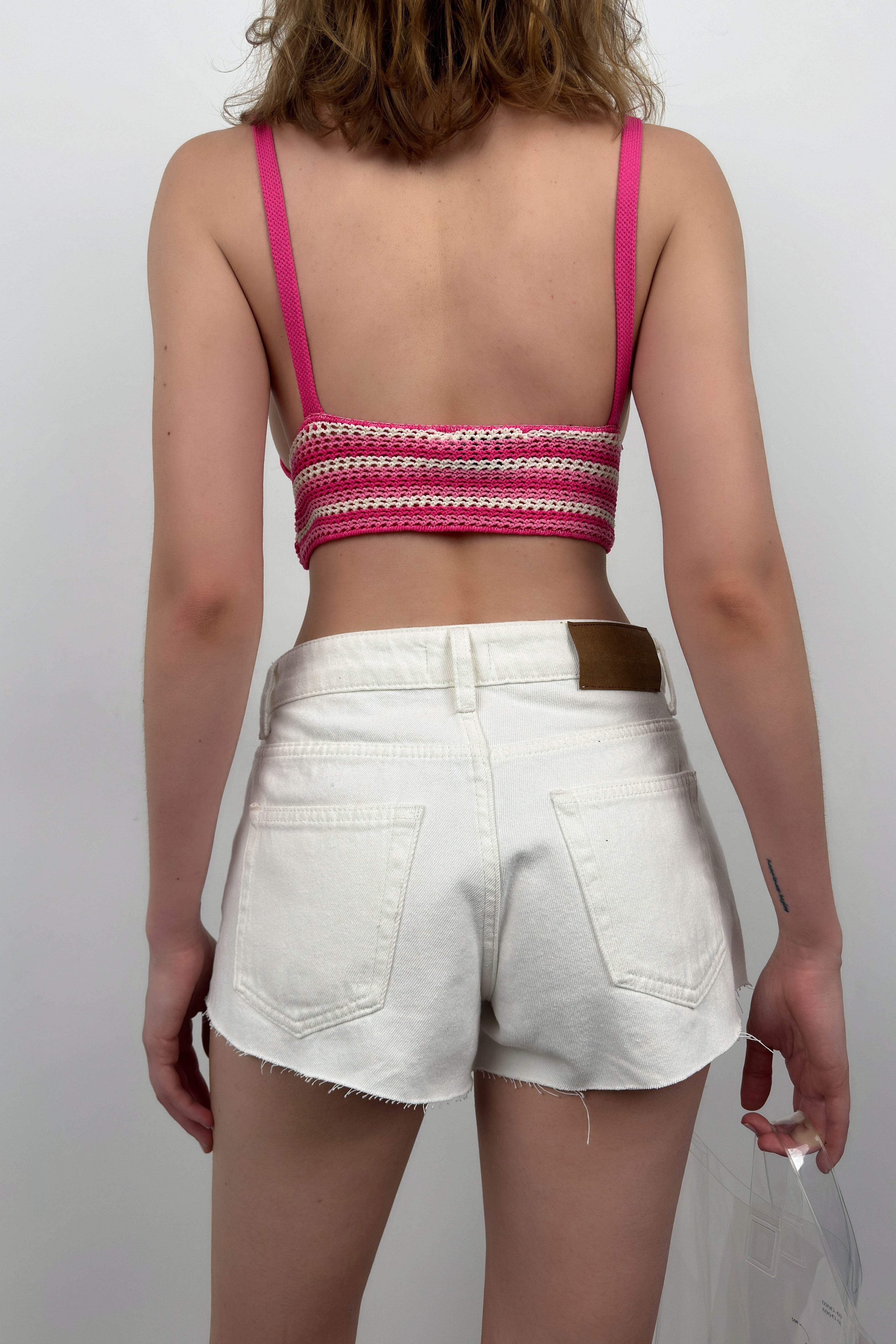 Patterned Knit Pink Crop