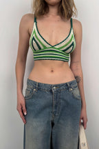 Patterned Knit Green Crop