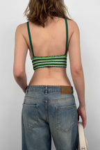 Patterned Knit Green Crop