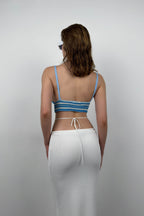 Patterned Knit Blue Crop