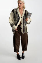Etnik Patterned Knit Cardigan