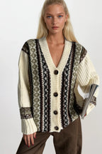Etnik Patterned Knit Cardigan
