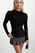 High Neck Black Lace Blouse