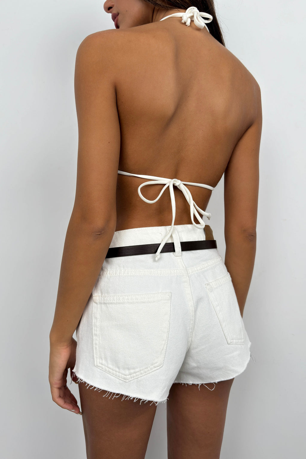 Rectangular Buckle Thin Brown Waistt